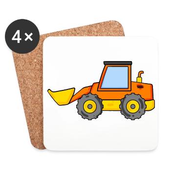 excavator - Coasters (set of 4) - white - Front