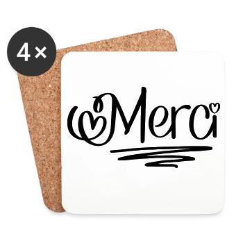Merci - Untersetzer (4er-Set) - Weiß - Vorne