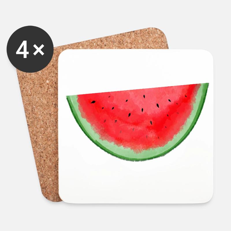 Wassermelone Aquarell - Untersetzer (4er-Set) - Weiß