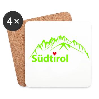 Berge, Urlaub, Südtirol - Untersetzer (4er-Set) - Weiß - Vorne