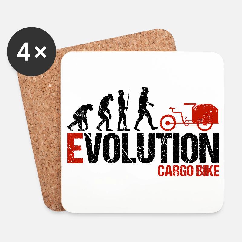 Lastenrad Lastenfahrrad Evolution - Untersetzer (4er-Set) - Weiß