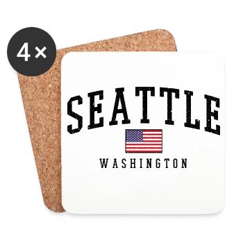 Seattle Washington USA - Coasters (set of 4) - white - Front