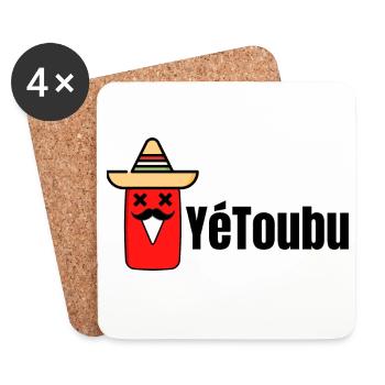 YéToubu - Humour youtube - Humour Apéro - Dessous de verre (lot de 4) - blanc - Devant