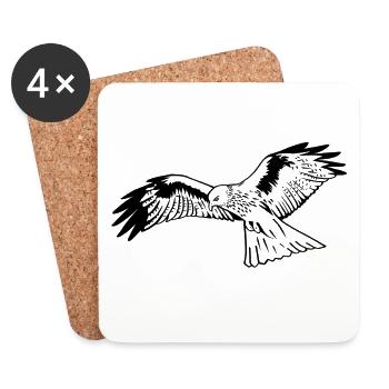 Falke im Flug - Untersetzer (4er-Set) - Weiß - Vorne