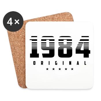 Born in 1984 the original - Coasters (set of 4) - white - Front