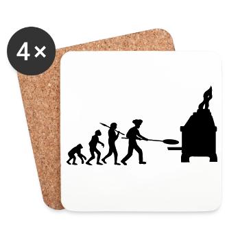 Evolution Pizza Baker - Coasters (set of 4) - white - Front