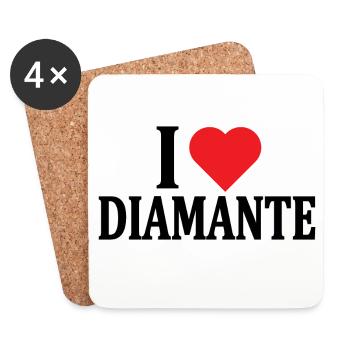 T-shirt I love Diamond t-shirt gift idea - Coasters (set of 4) - white - Front