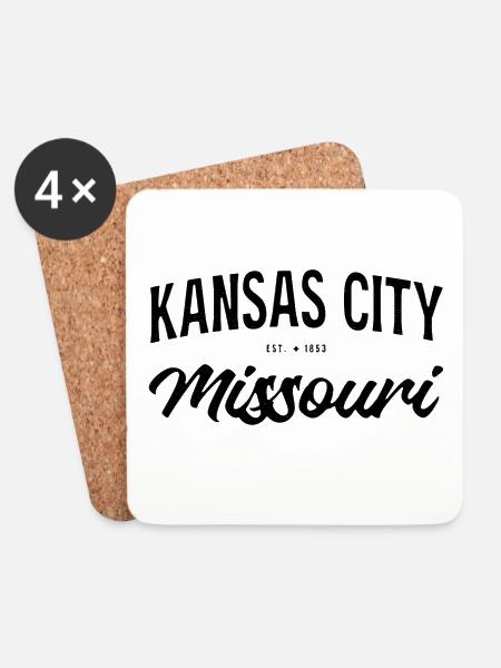 Kansas City Missouri Vintage Schriftzug - Untersetzer (4er-Set) - Weiß