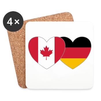 Canada Germany Flag Heart - Coasters (set of 4) - white - Front
