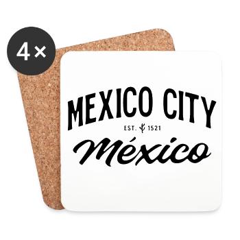 Mexico City Vintage Schriftzug - Untersetzer (4er-Set) - Weiß - Vorne