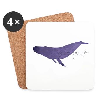 Gentle Whale Floral Design - Coasters (set of 4) - white - Front