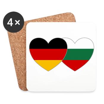 Allemagne Bulgarie Drapeau Cœur - Dessous de verre (lot de 4) - blanc - Devant