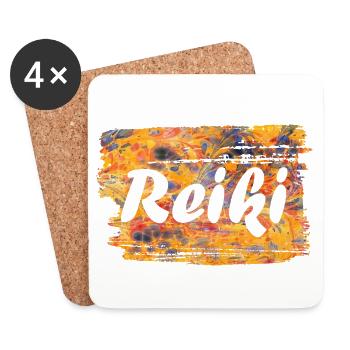 reiki schriftzug e 280 - Untersetzer (4er-Set) - Weiß - Vorne