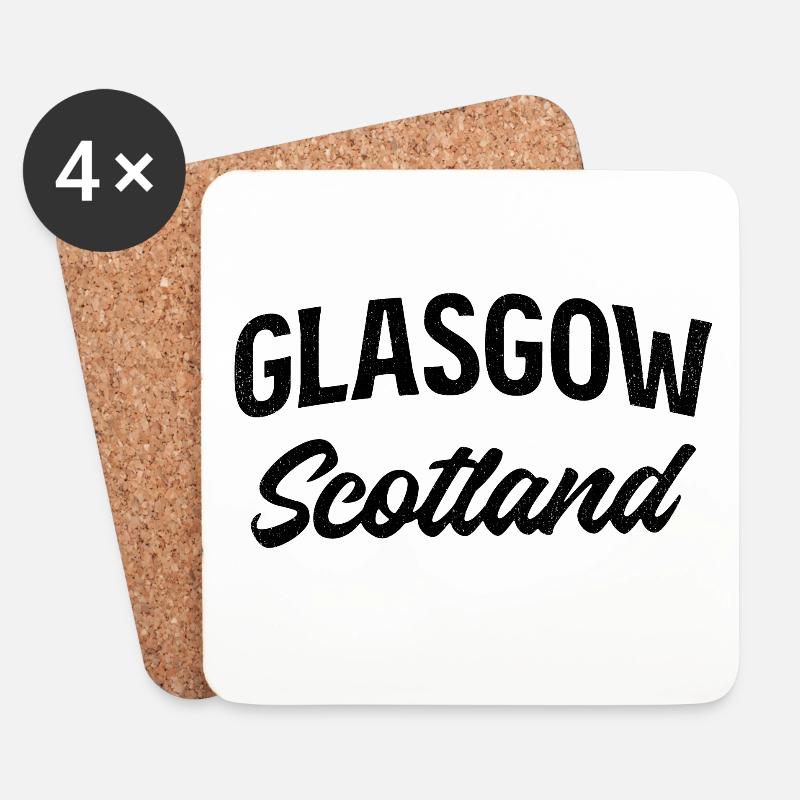 Glasgow Schottland - Untersetzer (4er-Set) - Weiß