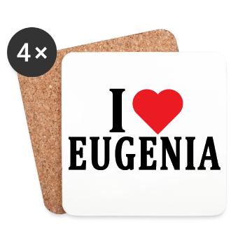 t-shirt J’aime Eugenia idée cadeau t-shirt - Dessous de verre (lot de 4) - blanc - Devant