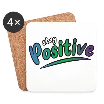 Stay positive - Coasters (set of 4) - white - Front