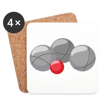 Boule balls for boules and petanque players - Coasters (set of 4) - white - Front