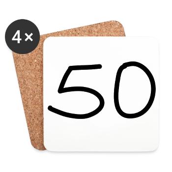 50th birthday fifty number black - Coasters (set of 4) - white - Front