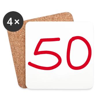 50th birthday fifty number white - Coasters (set of 4) - white - Front