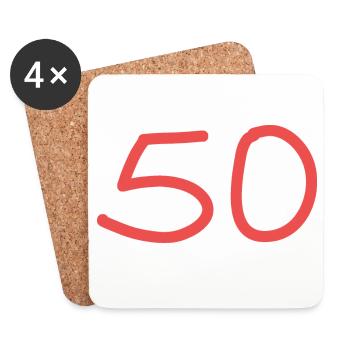 50th birthday fifty pink number pink - Coasters (set of 4) - white - Front