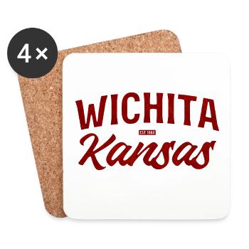 Wichita Kansas Retro Script - Untersetzer (4er-Set) - Weiß - Vorne