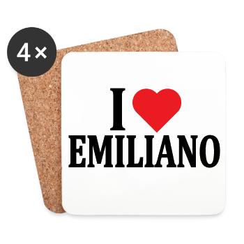 T-Shirt Ich liebe Emiliano T-Shirt Geschenkidee - Untersetzer (4er-Set) - Weiß - Vorne