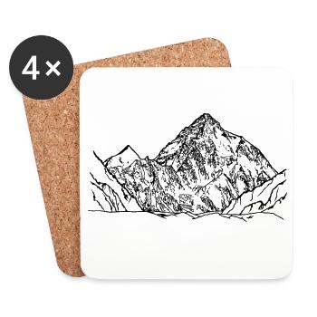 K2, Himalayas, Karakoram, mountains, eight-thousander mountain - Coasters (set of 4) - white - Front