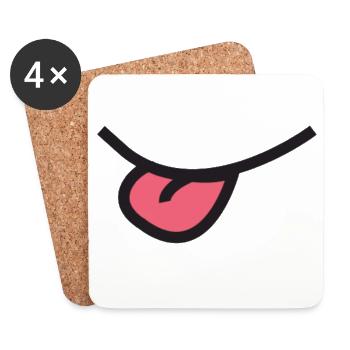 Don't stick out your tongue!! - Coasters (set of 4) - white - Front