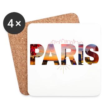 Paris Skyline Découpe 75 - Dessous de verre (lot de 4) - blanc - Devant