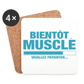 Bientôt musclé veuillez patienter - Dessous de verre (lot de 4) - blanc - Devant