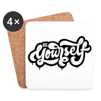 Soyez vous-même - Dessous de verre (lot de 4) - blanc - Devant