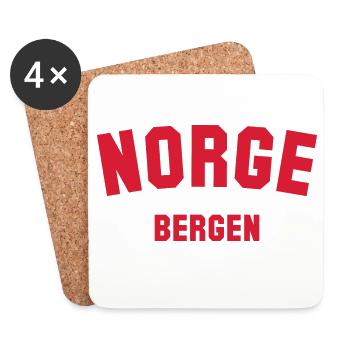 BERGEN, Norvège Norwegen Norge - Dessous de verre (lot de 4) - blanc - Devant