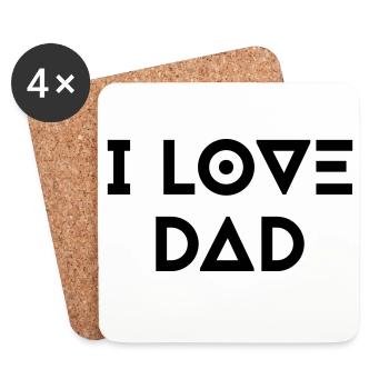 I LOVE DAD - Coasters (set of 4) - white - Front