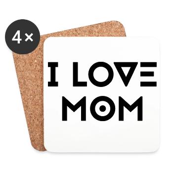 I LOVE MOM - Coasters (set of 4) - white - Front