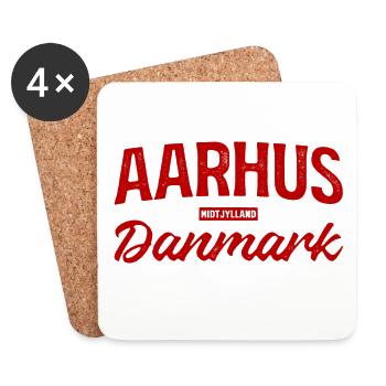 Aarhus Danmark Lettering Retro - Coasters (set of 4) - white - Front