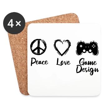 I love game development - Coasters (set of 4) - white - Front