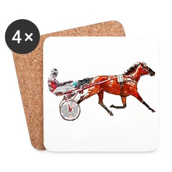 Trotter Trotting Race Design - Coasters (set of 4) - white - Front