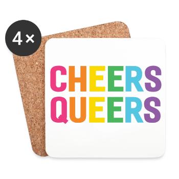 LGBTQ Cheers Queers - Coasters (set of 4) - white - Front