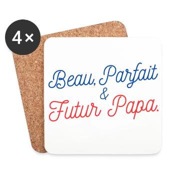 Cadeau original pour Futur Papa - Dessous de verre (lot de 4) - blanc - Devant