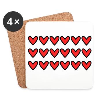 HAPPY BIRTHDAY. HAPPY BIRTHDAY. ANNIVERSARY. - Coasters (set of 4) - white - Front