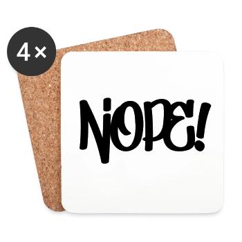 Nope! - Untersetzer (4er-Set) - Weiß - Vorne