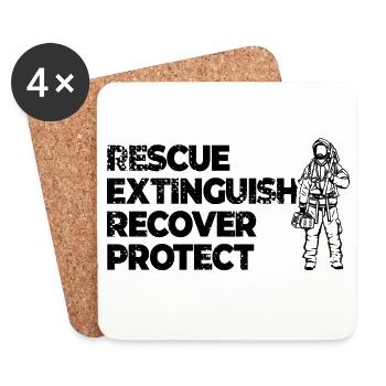 Firefighters Motivation - Coasters (set of 4) - white - Front