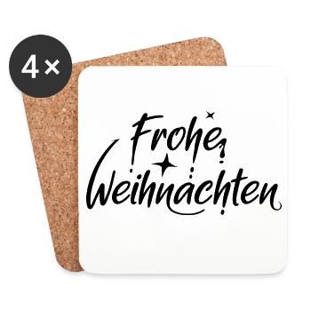 frohe weihnachten schriftart font Symbol Sterne - Untersetzer (4er-Set) - Weiß - Vorne