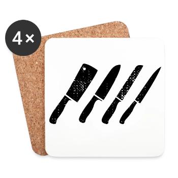 Knife set sketch - Coasters (set of 4) - white - Front