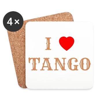 Ich liebe Tango - Vintage - Untersetzer (4er-Set) - Weiß - Vorne