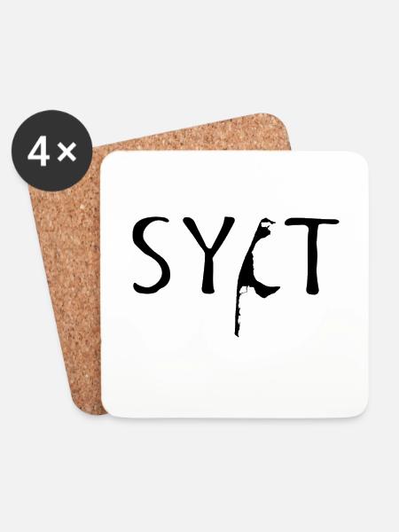 Sylt Wort schwarz - Untersetzer (4er-Set) - Weiß