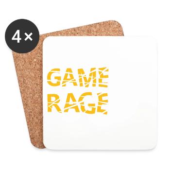 GAME RAGE!! Break the screen! - Coasters (set of 4) - white - Front
