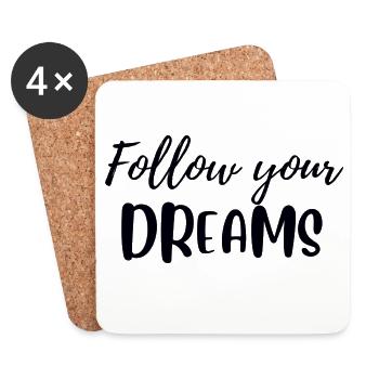 Follow your dreams - Coasters (set of 4) - white - Front
