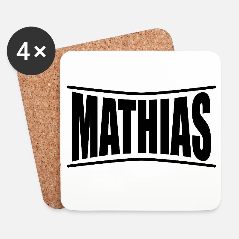 T-Shirt Mathias T-Shirt Geschenkidee - Untersetzer (4er-Set) - Weiß