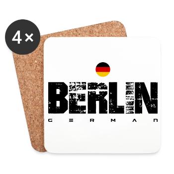 Minimalist German Roundel Crest - Coasters (set of 4) - white - Front